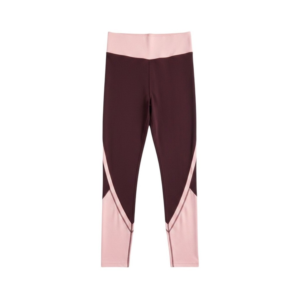 Athleta Girl Elevated High Rise Leggings Grey Pink Tight‎ Workout Athletic 14